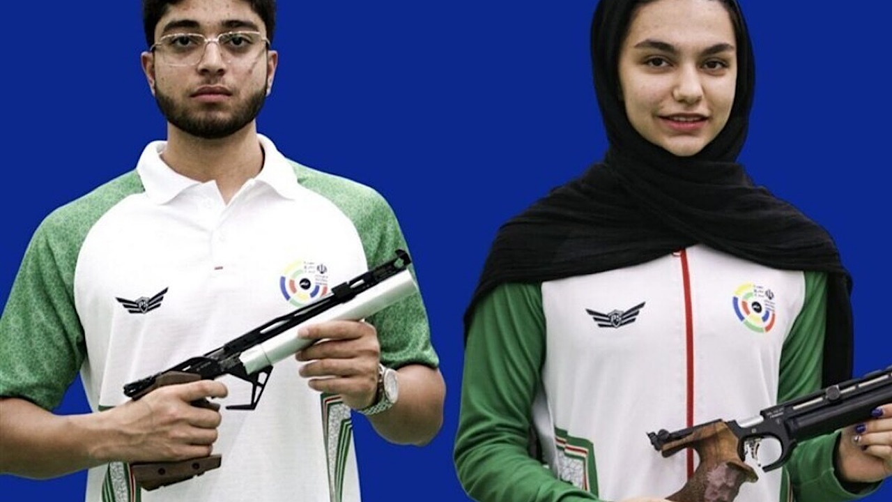 کسب نشان نقره تپانچه ۱۰ متر میکس نوجوانان ایران در آسیا