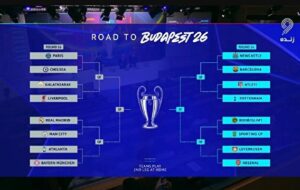 نمودار کامل مرحله یک هشتم لیگ قهرمانان اروپا ۲۰۲۶ + فیلم