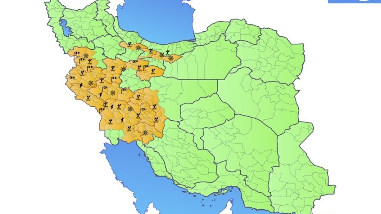 تشدید سامانه بارشی در ۲۵ استان تشدید سامانه بارشی در ۲۵ استان